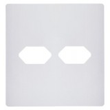 Placa 4x4 2 Tomadas - Novara Branca Brilhante 